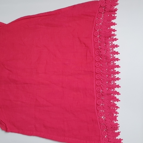 Terzo Millenio 100% Linen Crochet Hem Tank Top - Picture 5 of 6